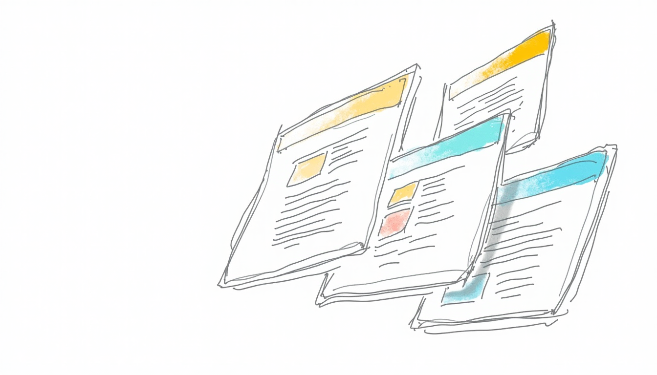 Ilustrație cu elemente de web design și dezvoltare, reprezentând secretele realizare site-uri de succes.